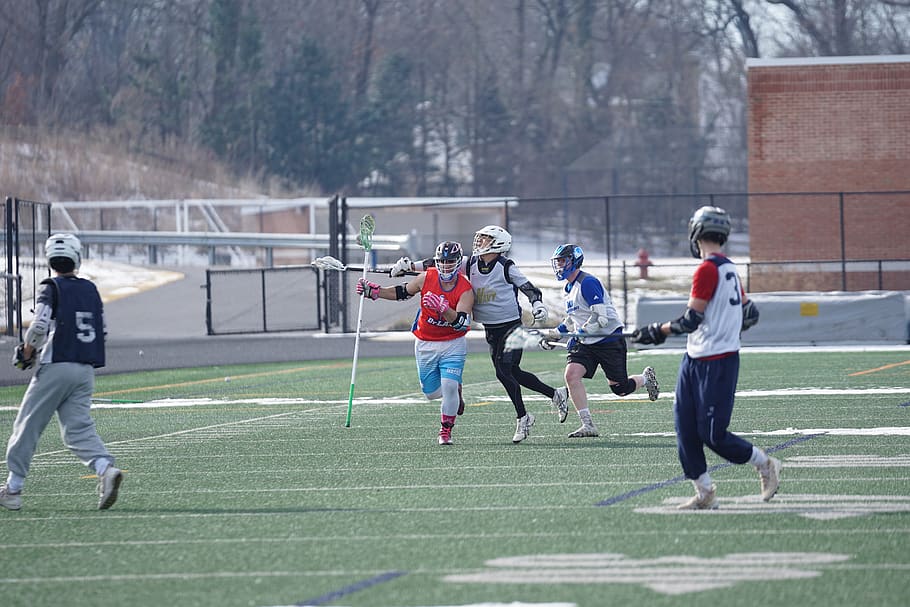men playing lacrosse during daytime, human, person, clothing HD wallpaper