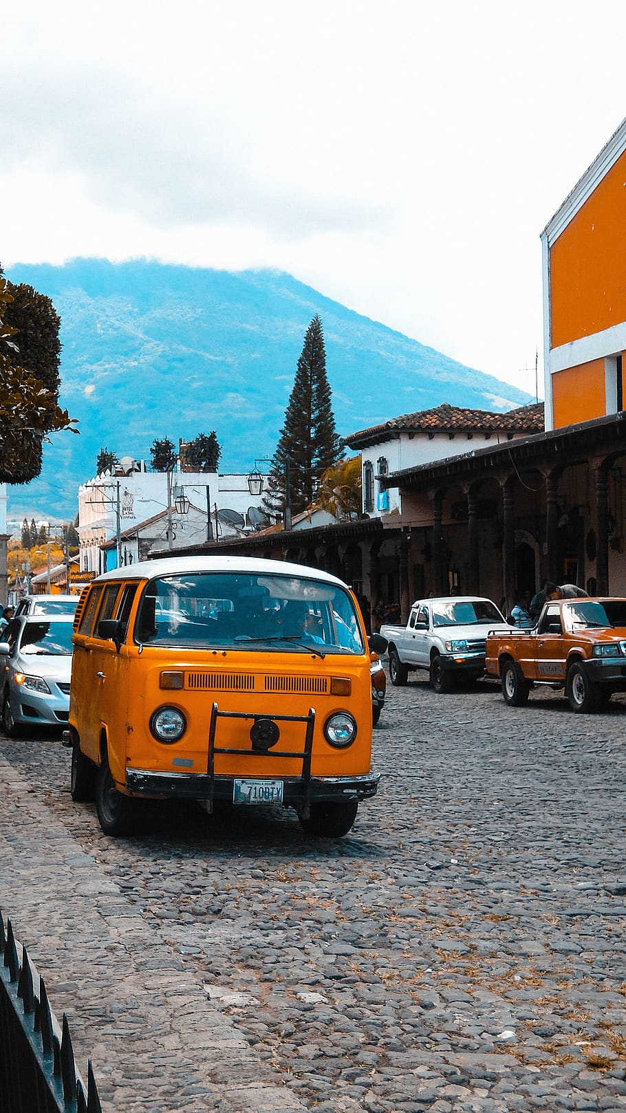 hippie, van, volkswagen, bus, vw, retro, old, antigua guatemala, HD wallpaper