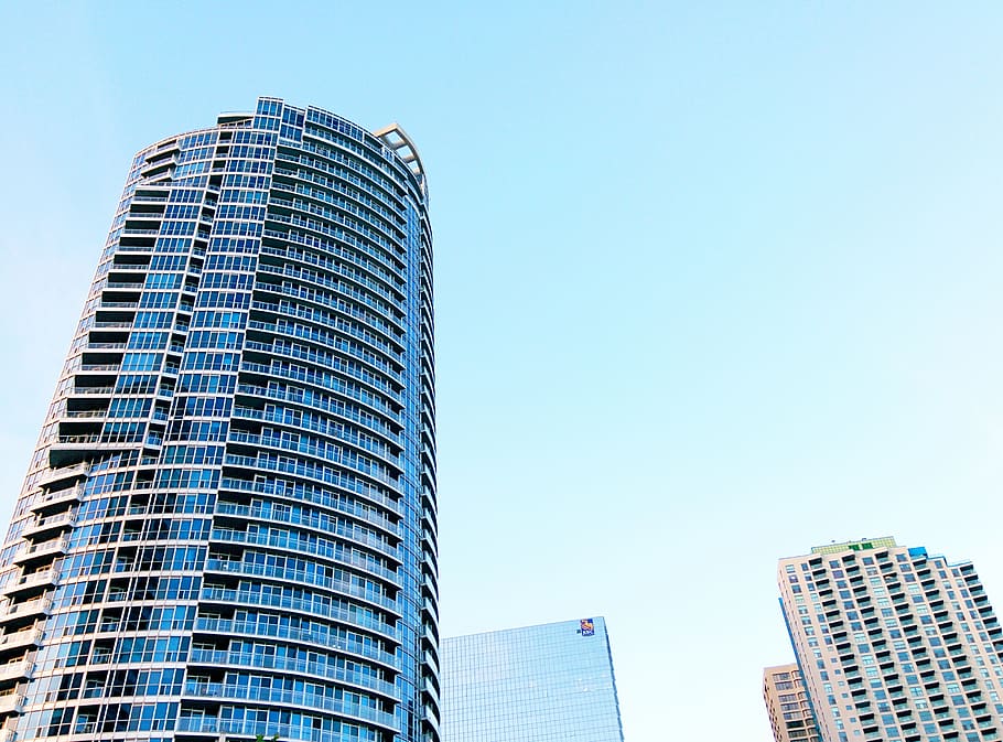 canada, toronto, downtown, sky, blue, minimal, photography HD wallpaper