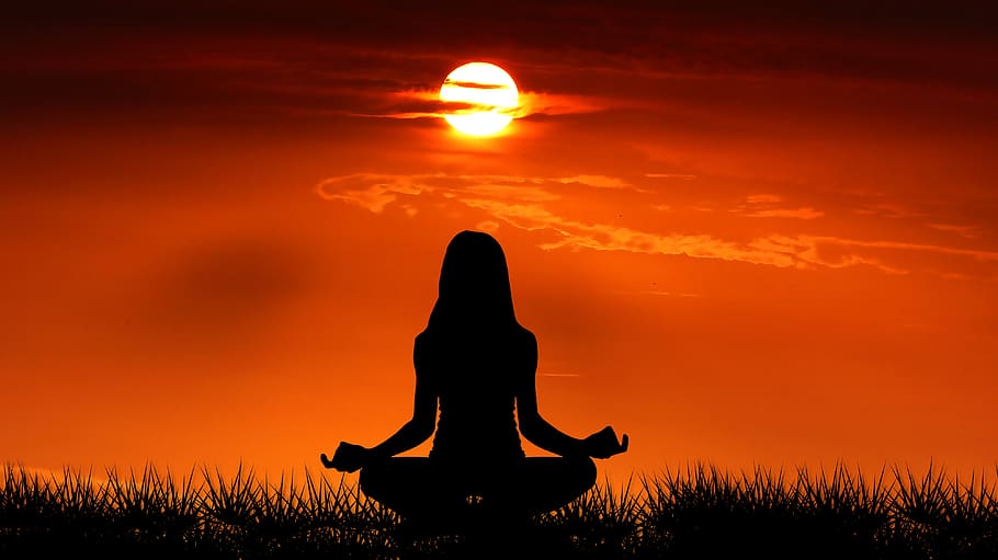 sunrise, yoga, nature, meditation, sky, the year, zen, woman