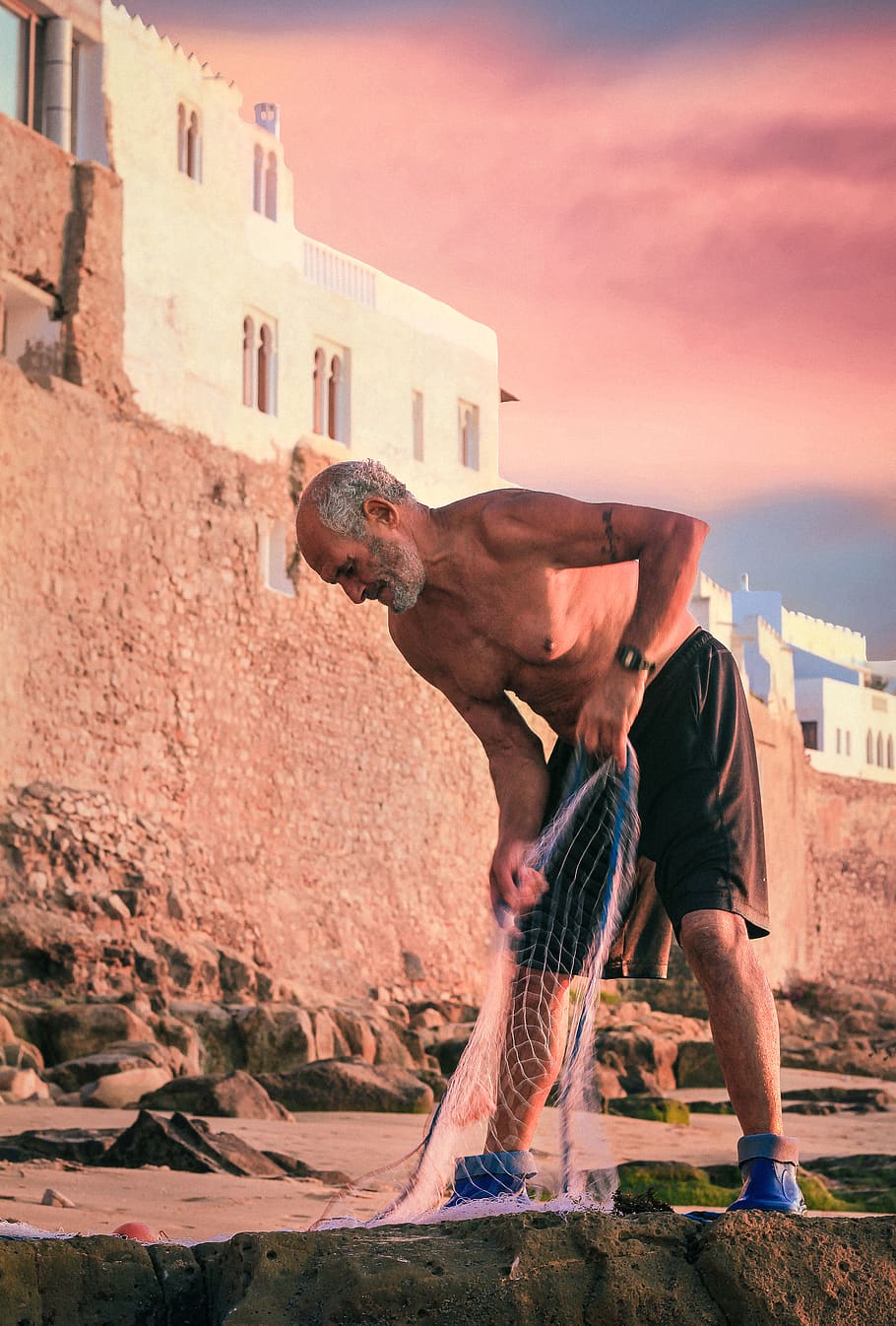 morocco, asilah, sunset, sky, colors, peaple, street, amazing HD wallpaper