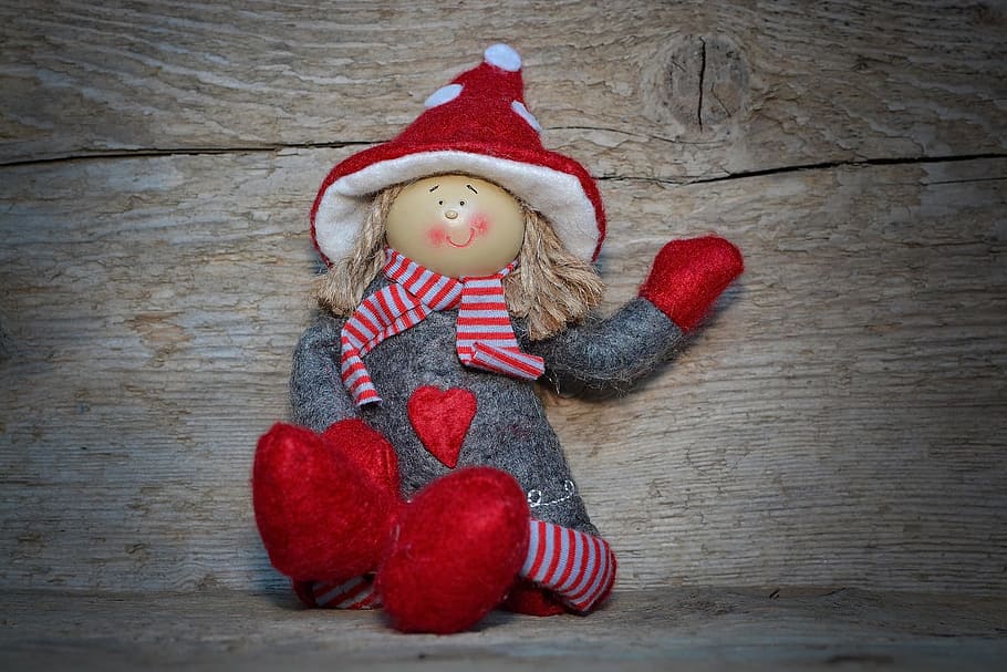 toy, stuff, stuffed, doll, figure, celebration, red, representation HD wallpaper