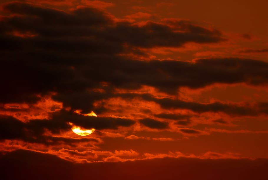sunset, sky, mood, dusk, clouds, sunrise, abendstimmung, atmospheric HD wallpaper