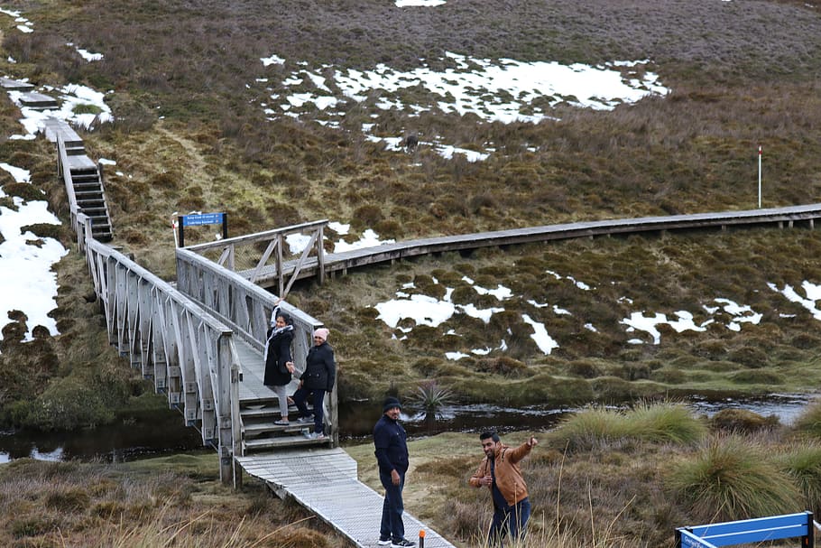People Standing on Gray Bridge Photography, daylight, environment HD wallpaper
