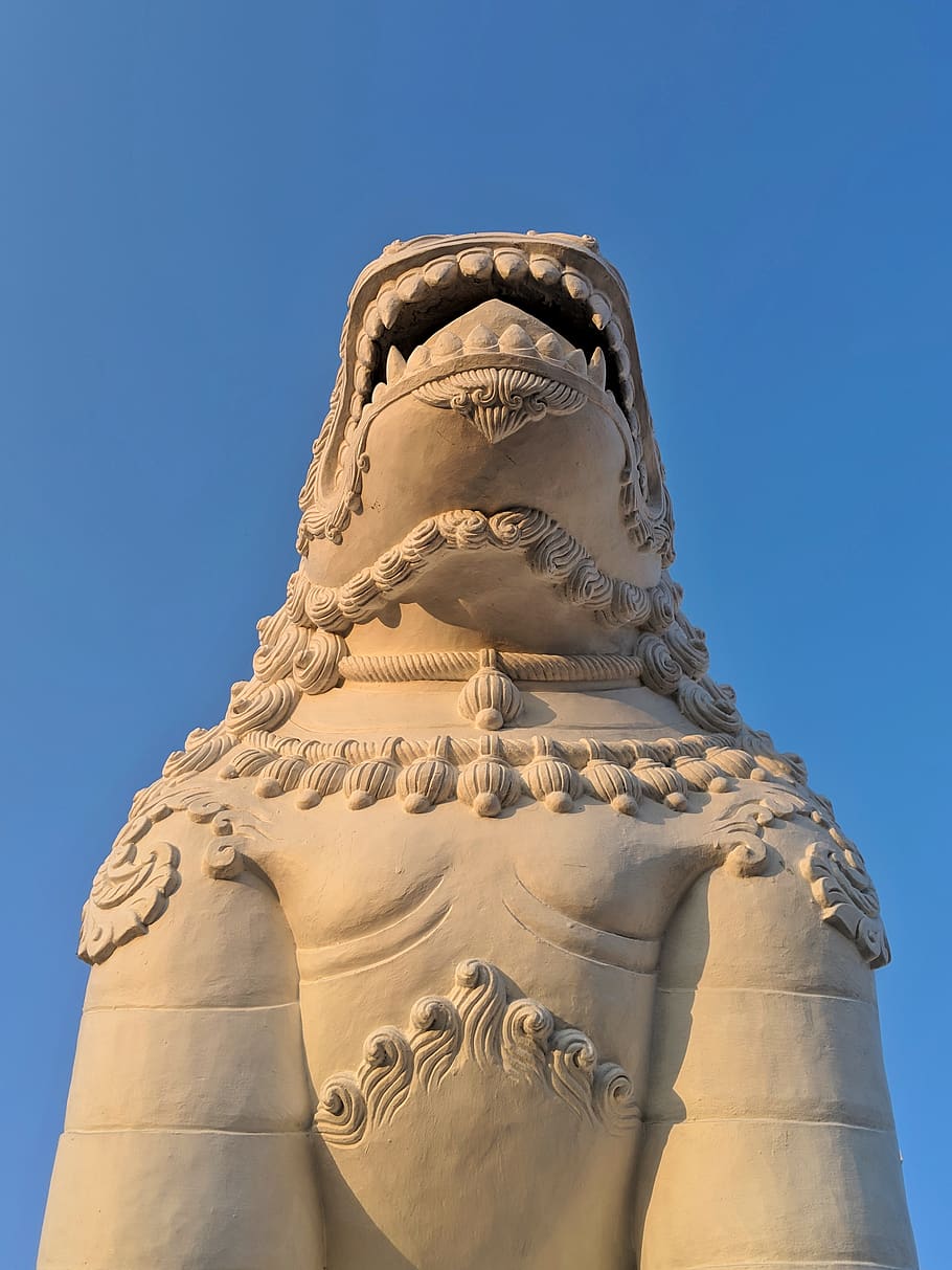 white animal statue, building, architecture, temple, worship HD wallpaper
