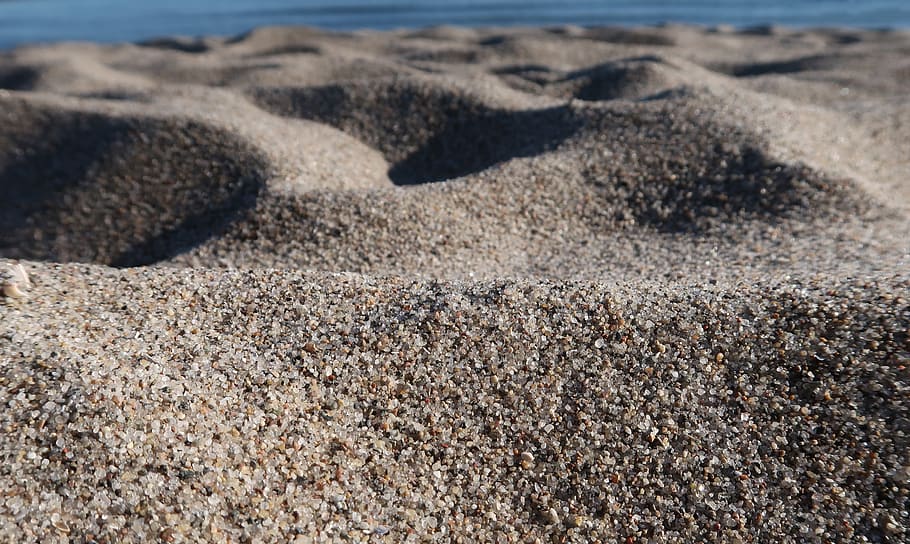 beach sand, quartz sand, grains of sand, fine sand, pebble