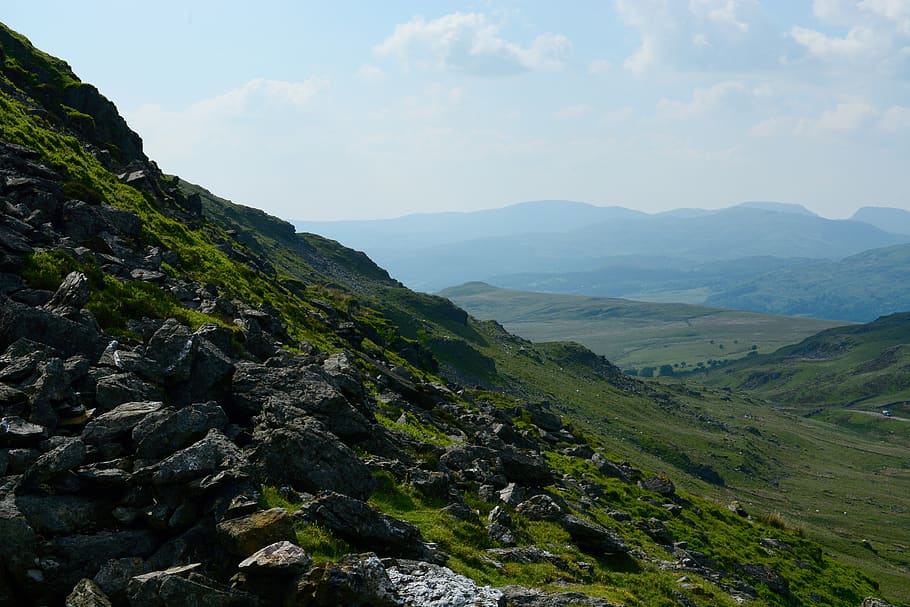 welsh, hills, landscape, scenic, nature, outdoor, sky, countryside, HD wallpaper