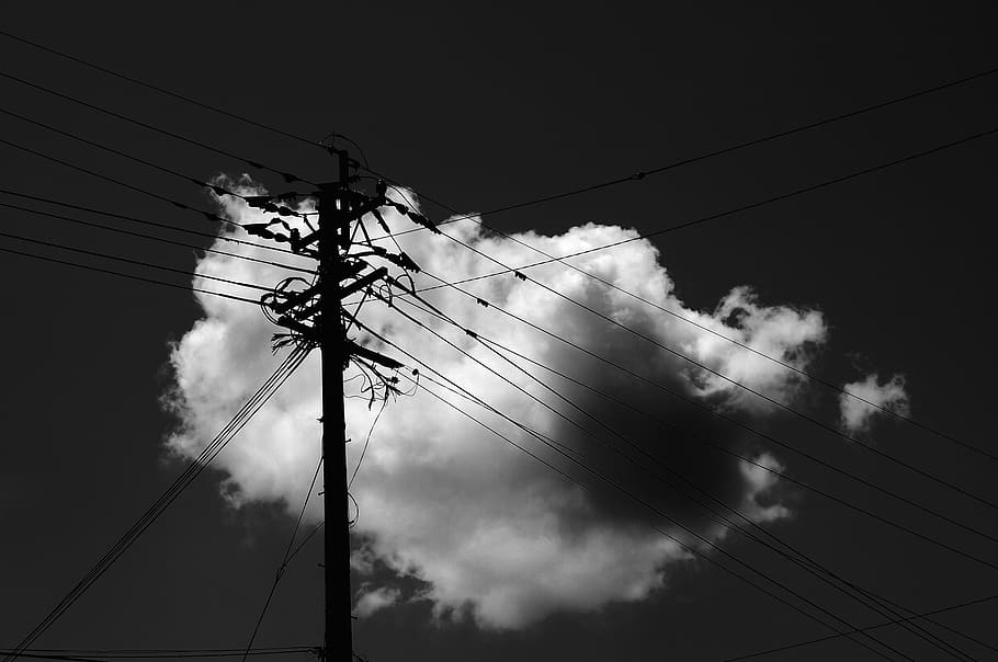 mankind, sky, cloud, low angle view, cable, electricity, power line HD wallpaper
