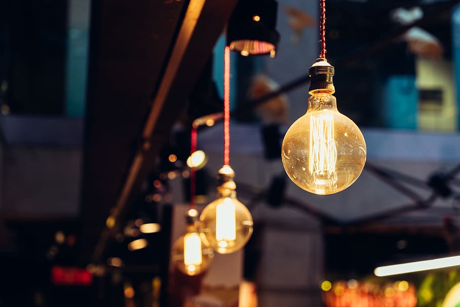 lights, dark, night, evening, decor, restaurant, urban, lighting equipment HD wallpaper