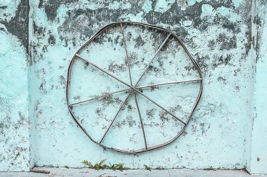 minimal, simple, wall, round, shape, circle, wheel, antique HD wallpaper