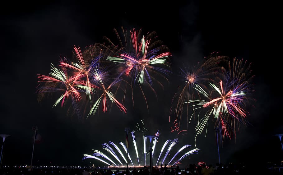 philippines, pasay, night, firework, firework display, illuminated HD wallpaper