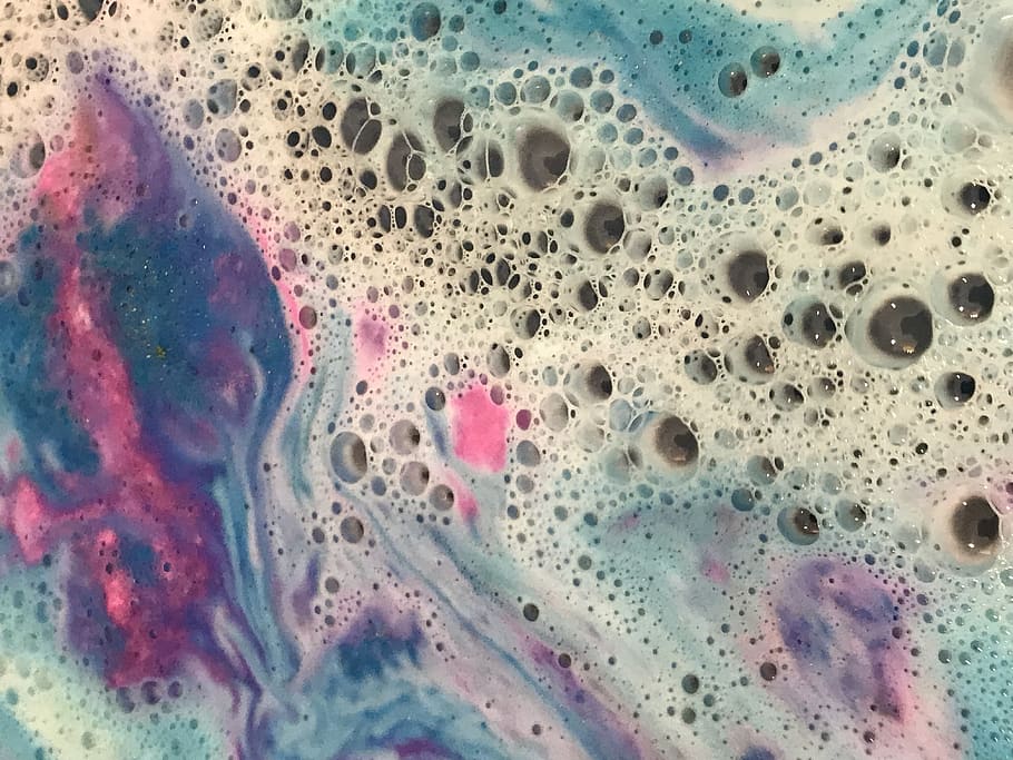 fizzy, color, bath, bubbles, close-up, soap sud, water, no people