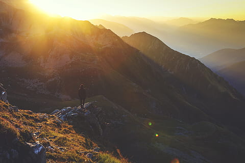 people, guy, alone, sad, adventure, outdoor, mountains, sky HD wallpaper