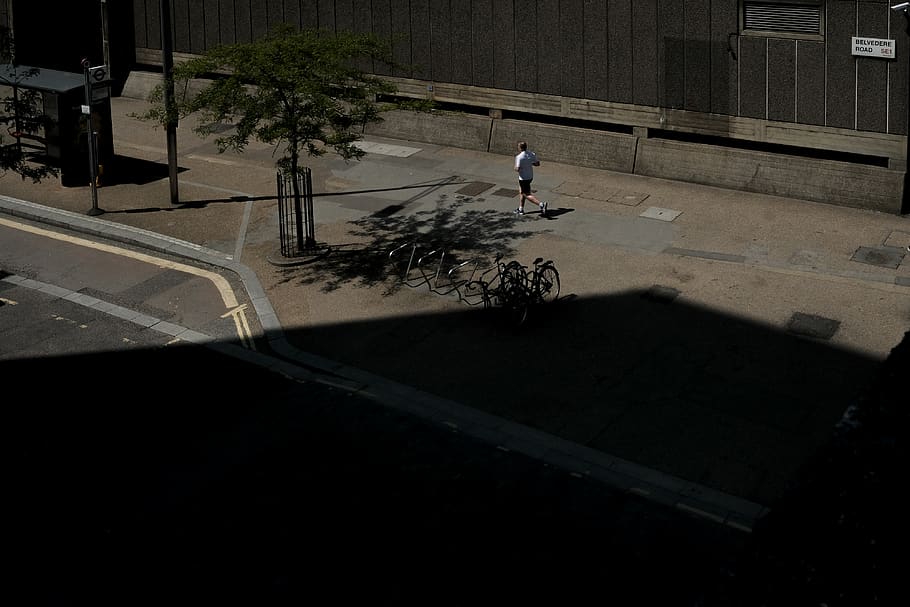 man jogging near road, transportation, one person, architecture HD wallpaper