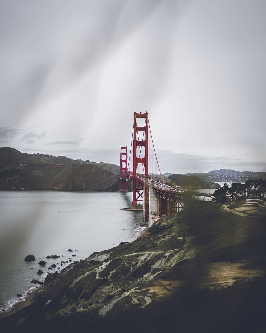Golden Gate Bridge, promontory, nature, building, outdoors, sea HD wallpaper