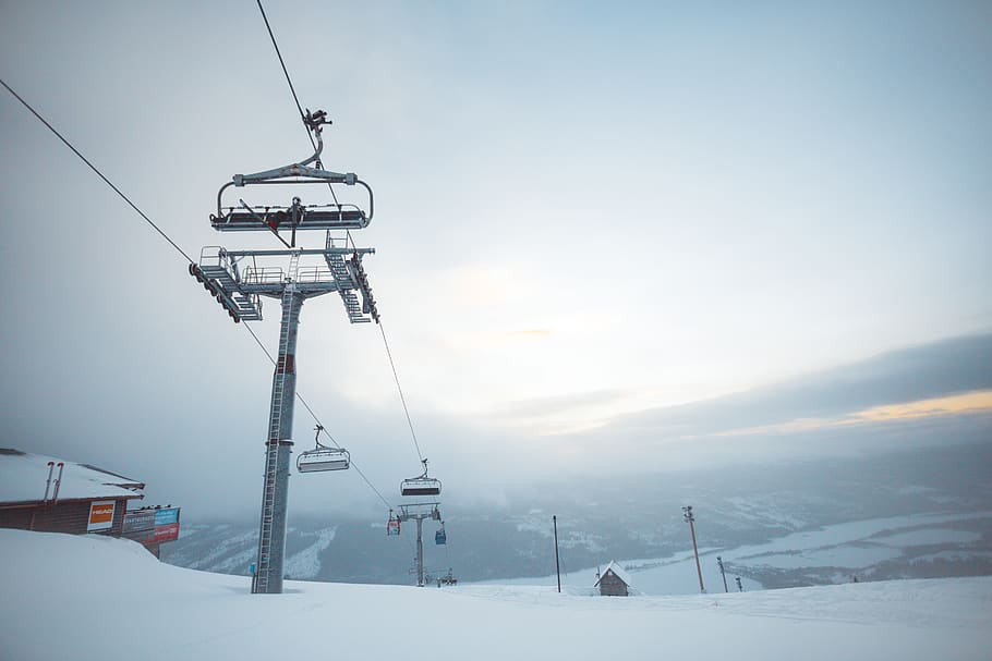 sweden, åre, cold temperature, winter, snow, cable car, ski lift HD wallpaper