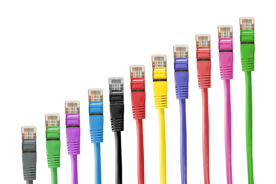 Colorful Ethernet Cable, colourful, connection, internet, lan, HD wallpaper