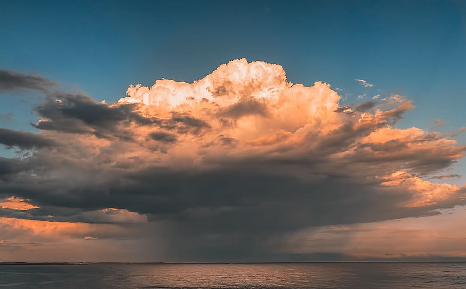 gray clouds during daytime, sky, cloud - sky, water, sea, beauty in nature HD wallpaper