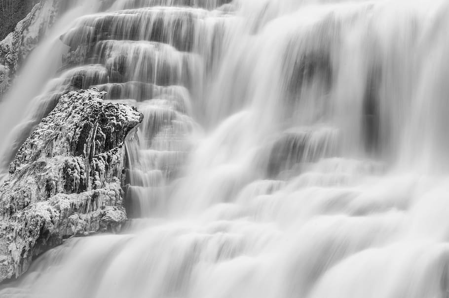 ithaca, united states, ithaca falls, ice, long exposure, waterfall HD wallpaper