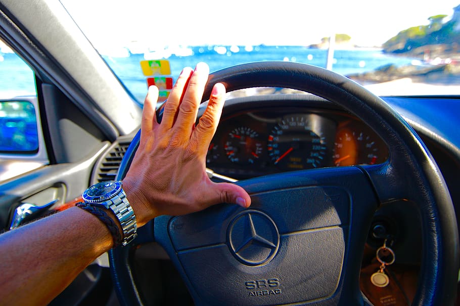 spain, cadaqués, driving, drive, steering wheel, coast, watch HD wallpaper