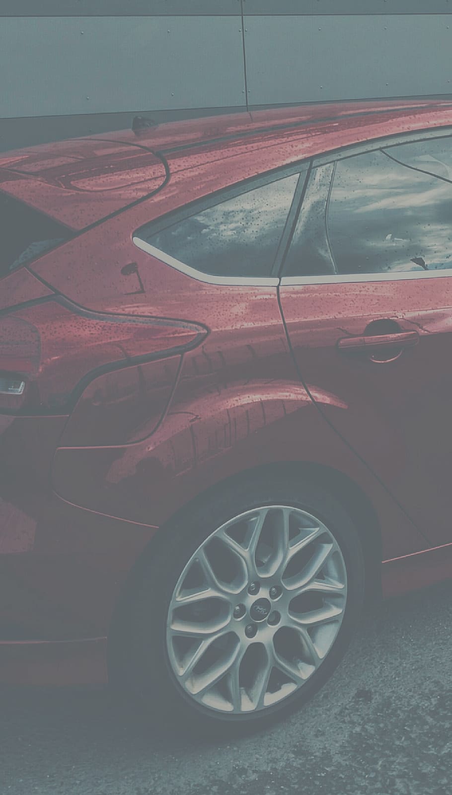 A red hatchback parked., car, mode of transportation, motor vehicle HD wallpaper