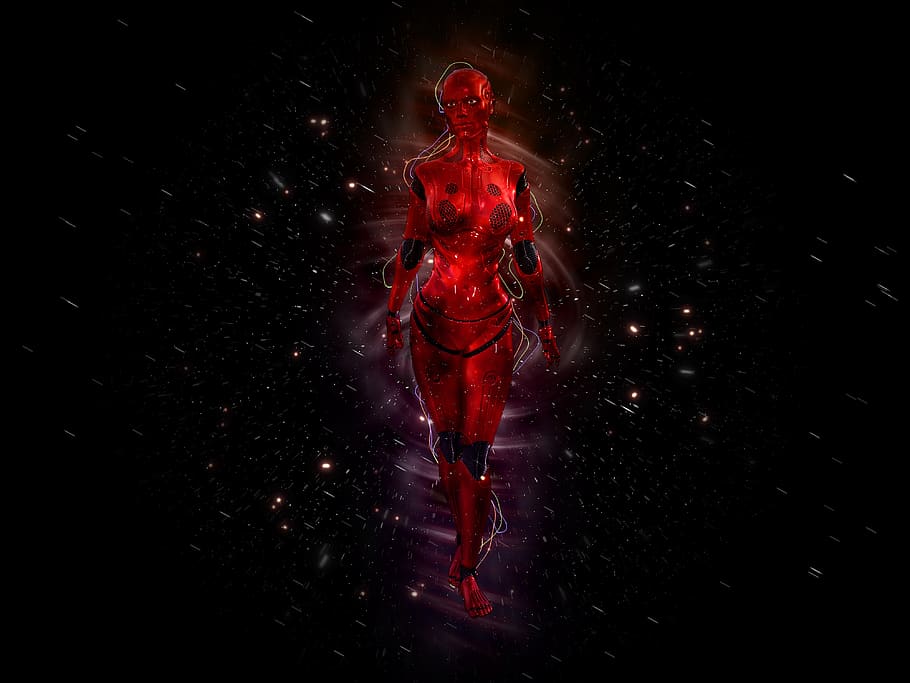 android, science fiction, cyborg, futuristic, character, full length HD wallpaper