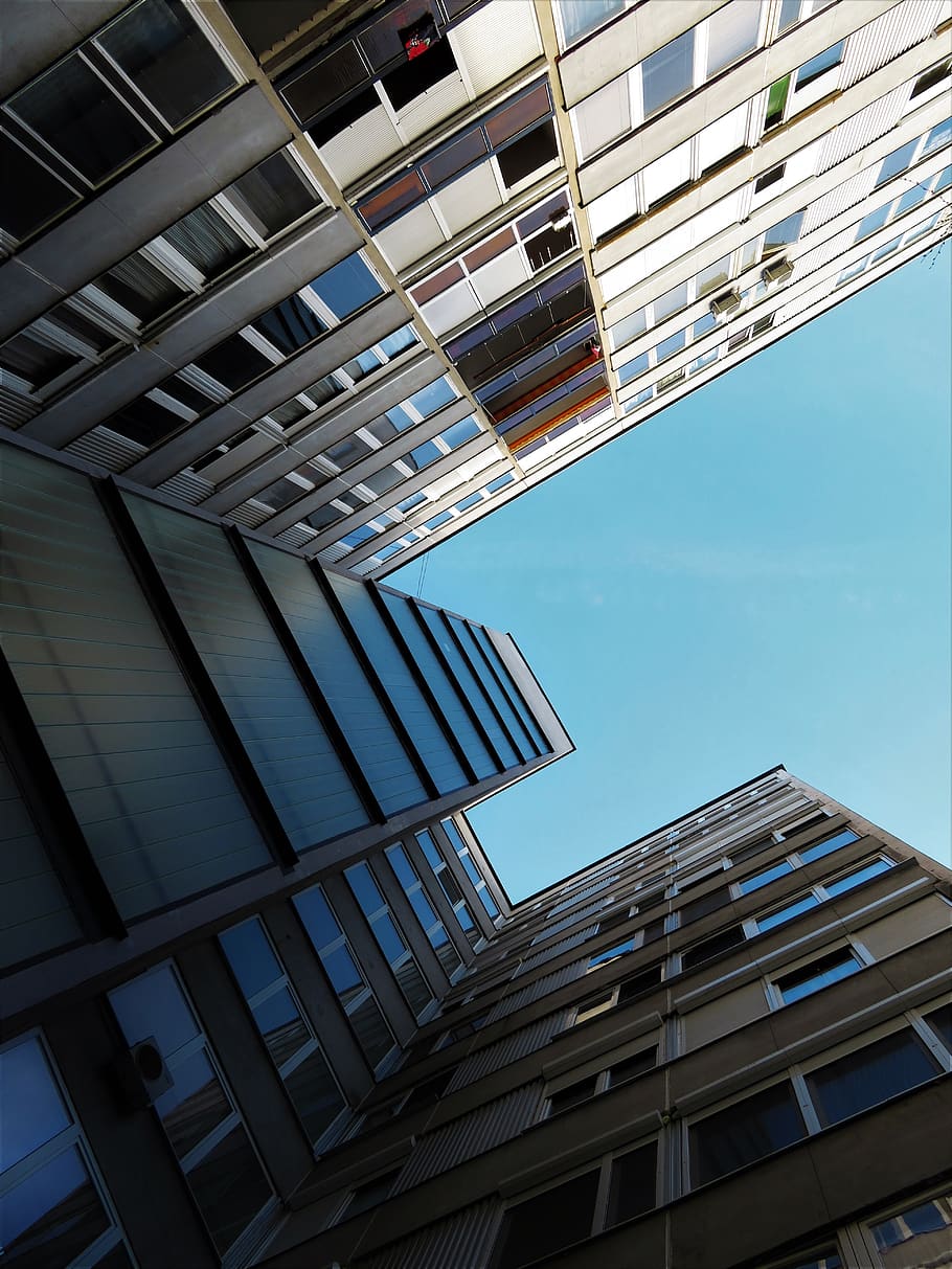 Low-angle Photo of High-rise Buildings, architectural design HD wallpaper
