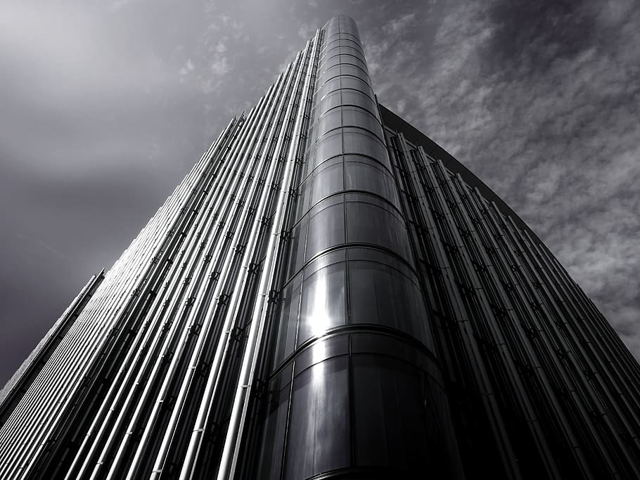 Grayscale Photography of Building, architecture, black-and-white HD wallpaper