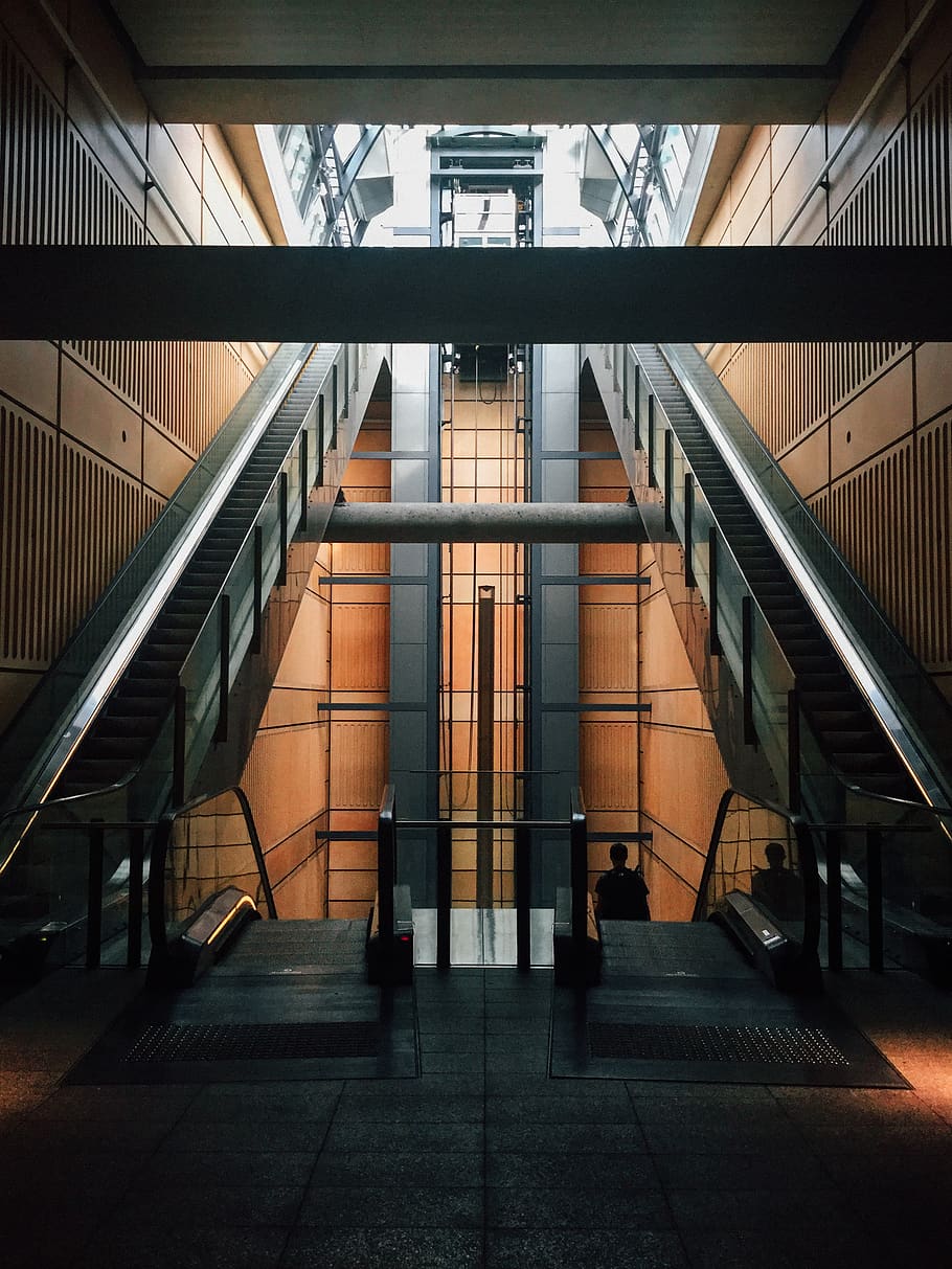 australia, elevator, steps, architecture, down, up, wood, built structure HD wallpaper