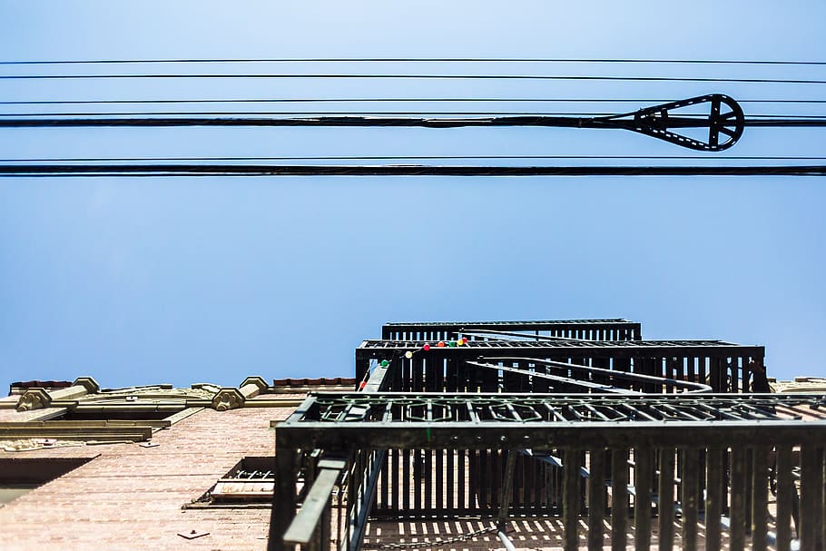 architecture, building, infrastructure, blue, sky, facade, transmission HD wallpaper