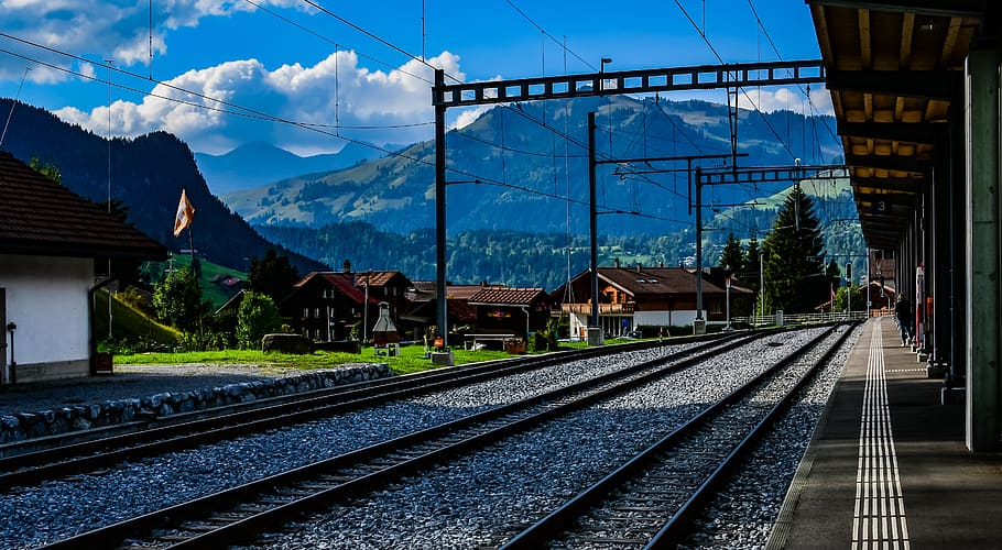 station, mountain, switzerland, alps, tourism, gstaad, bernese oberland, HD wallpaper