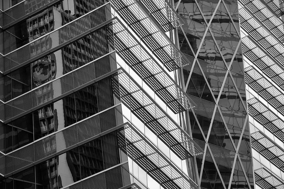 gray fire exit on building walls, scaffolding, construction, thailand HD wallpaper