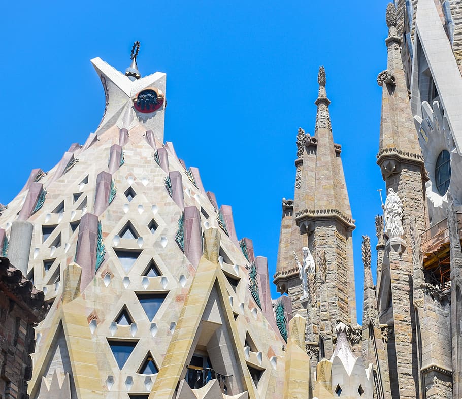 building, architecture, tower, steeple, spire, spain, barcelona HD wallpaper