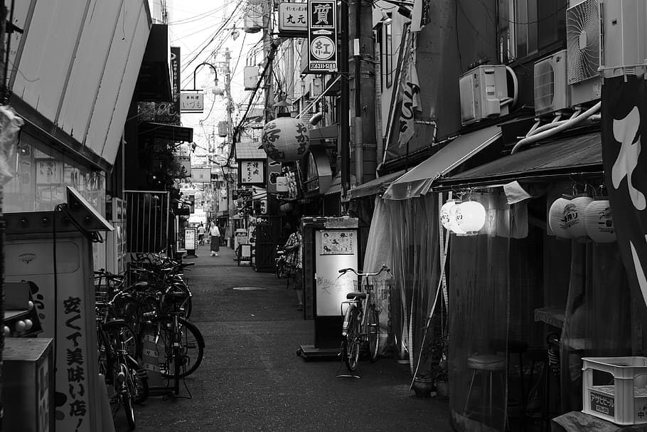 japan, osaka, nanba, asia, restaurant, street, alley, architecture, HD wallpaper