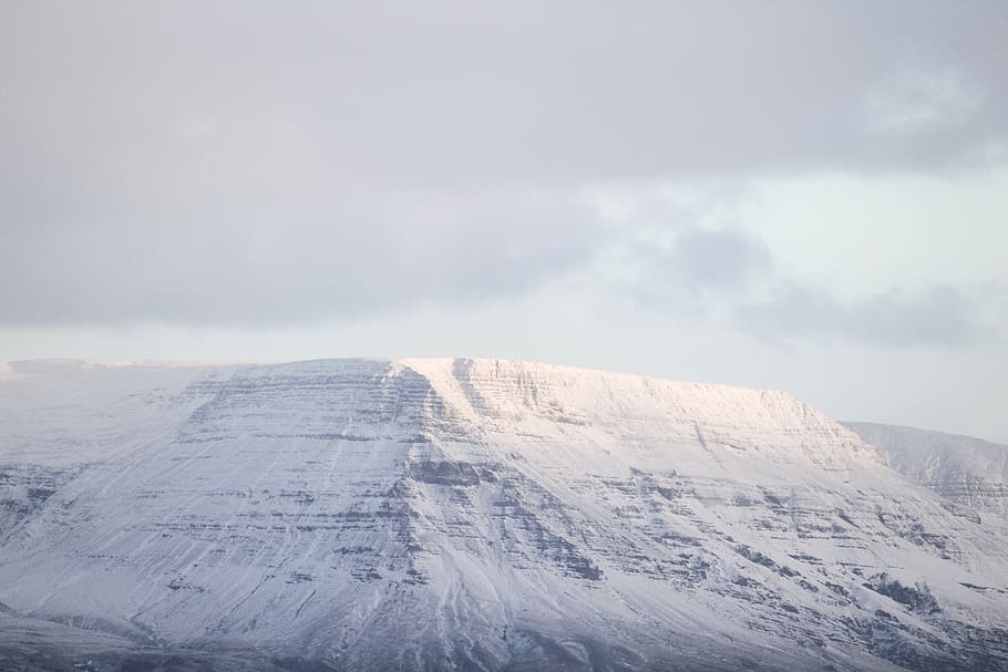 mountain covered with snow, outdoors, nature, slope, mountain range HD wallpaper