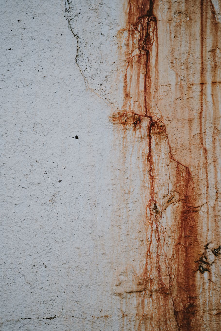 rust coming from white concrete, stain, steel, texture, slate