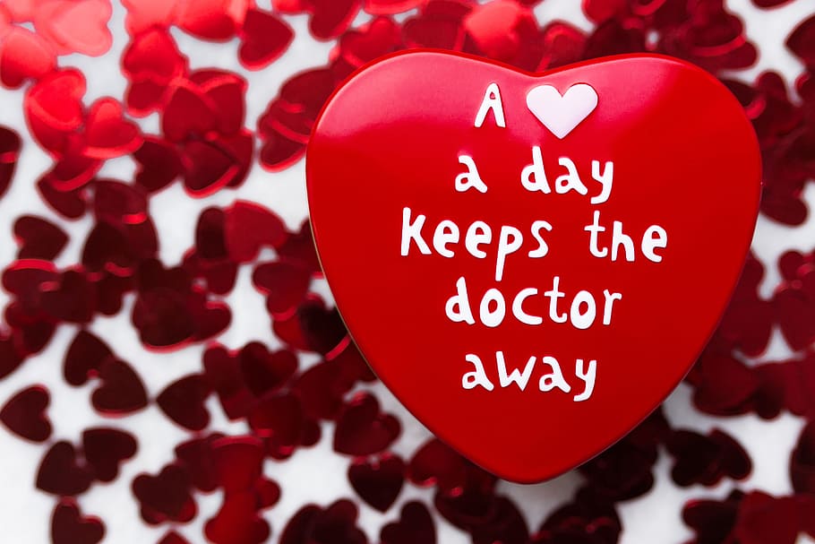 Heart foil confetti, background, love, red, valentine, valentine's day HD wallpaper