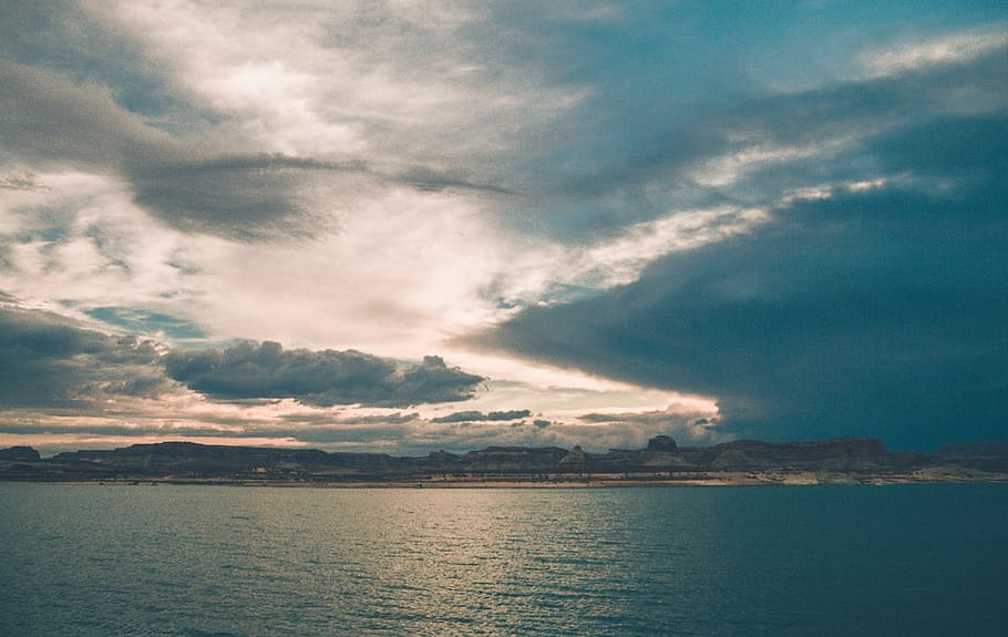 sunset, fun, blue, summer, yatch, boat, rock, raining, darkness HD wallpaper