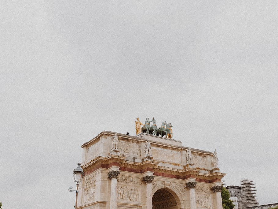 france, paris, place de la concorde, triumphal arch, architecture, HD wallpaper