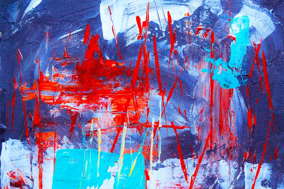 multicolored abstract painting, modern art, mural, graphics, paint container HD wallpaper