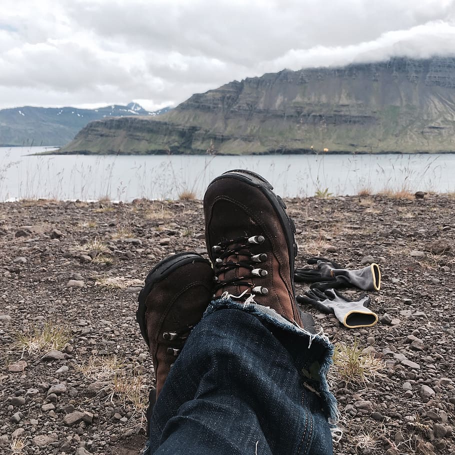 iceland, foot, forest, mountain, one person, water, real people HD wallpaper