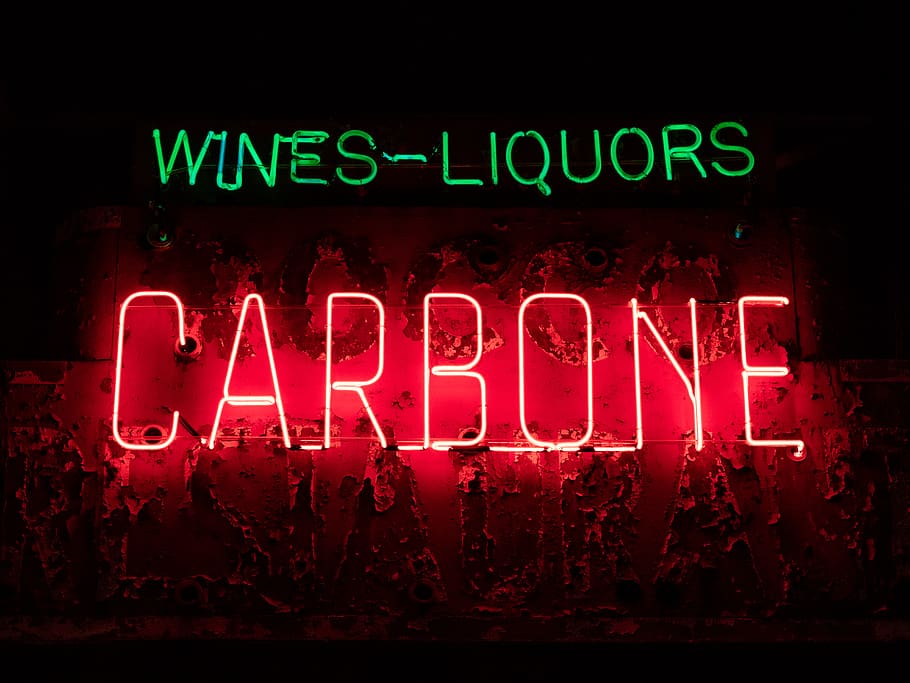 Carbone neon signage, text, communication, illuminated, night HD wallpaper