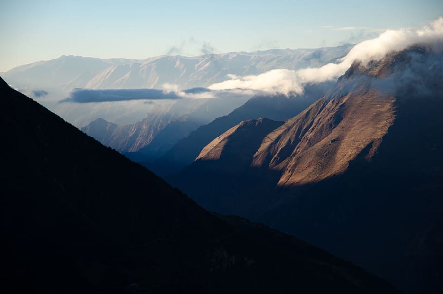 mountains covered with white clouds, beauty in nature, scenics - nature HD wallpaper
