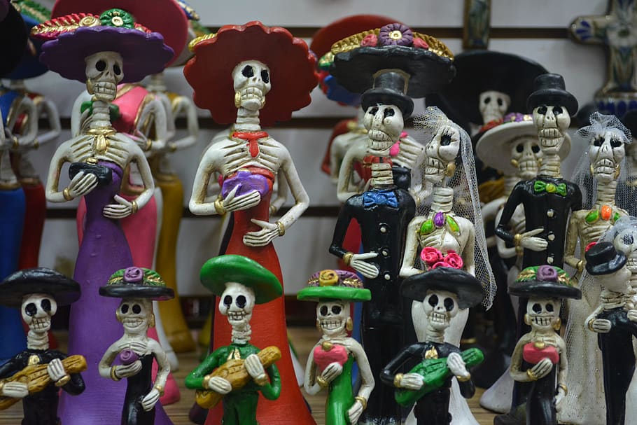 mexico, puerto vallarta, dia de los muertos, skeletons, halloween, HD wallpaper