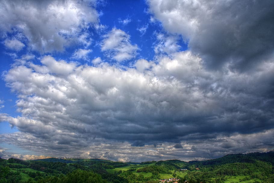 landscape, clouds, odenwald, nature, sky, cloud - sky, environment HD wallpaper