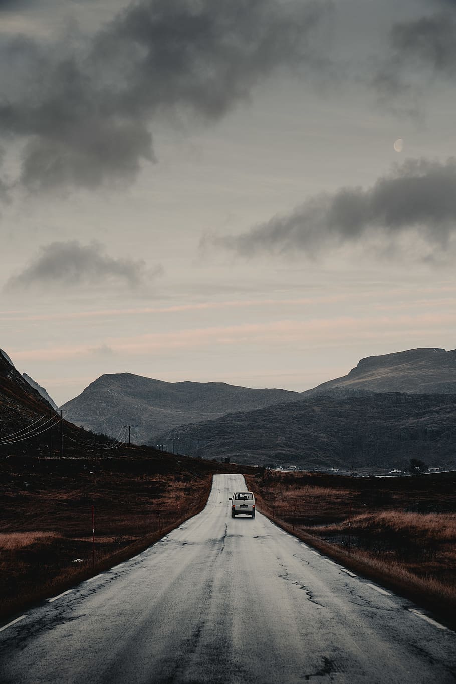 car on road, sky, transportation, cloud - sky, the way forward HD wallpaper