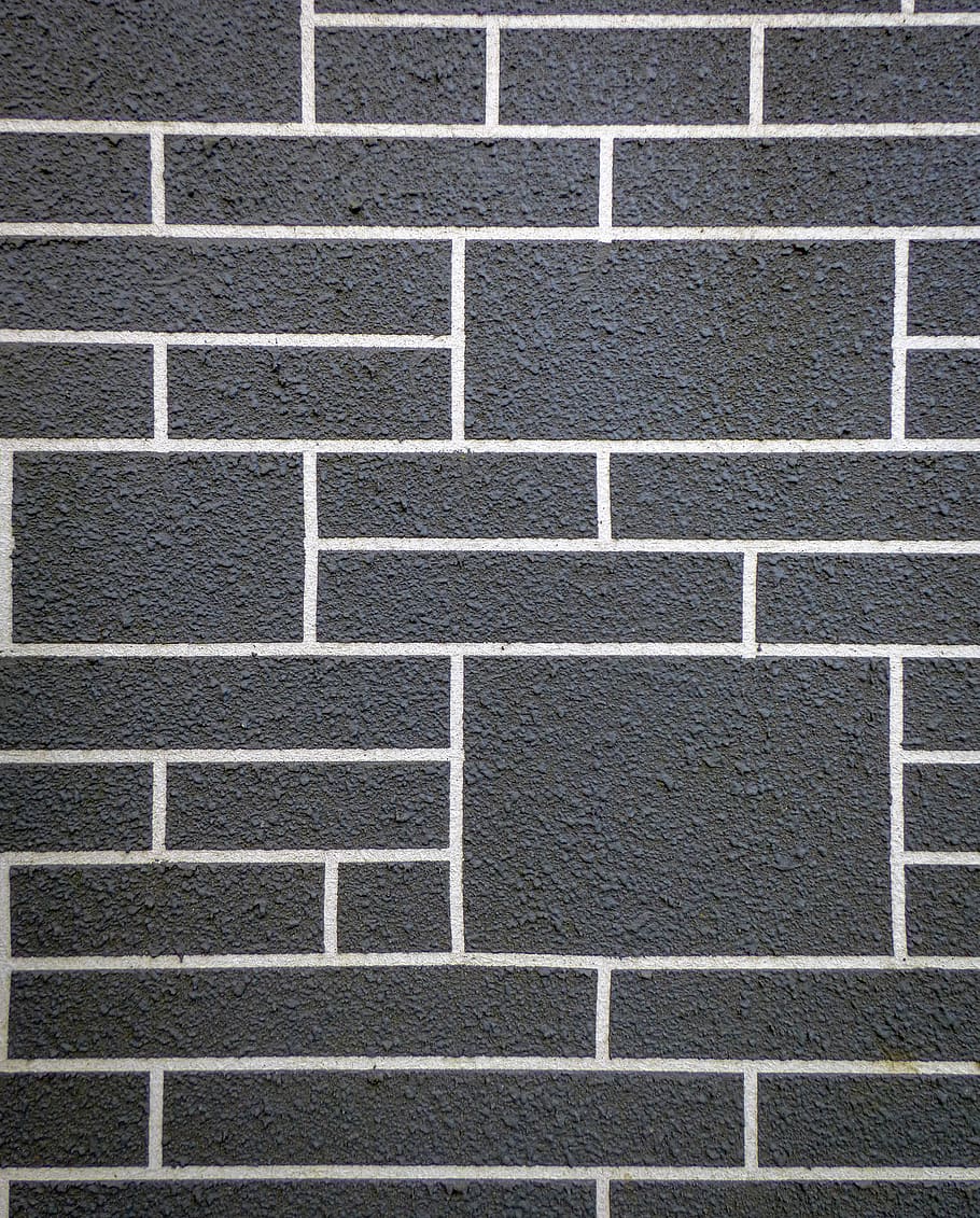 gray and white brick wall, pattern, full frame, backgrounds, wall - building feature HD wallpaper