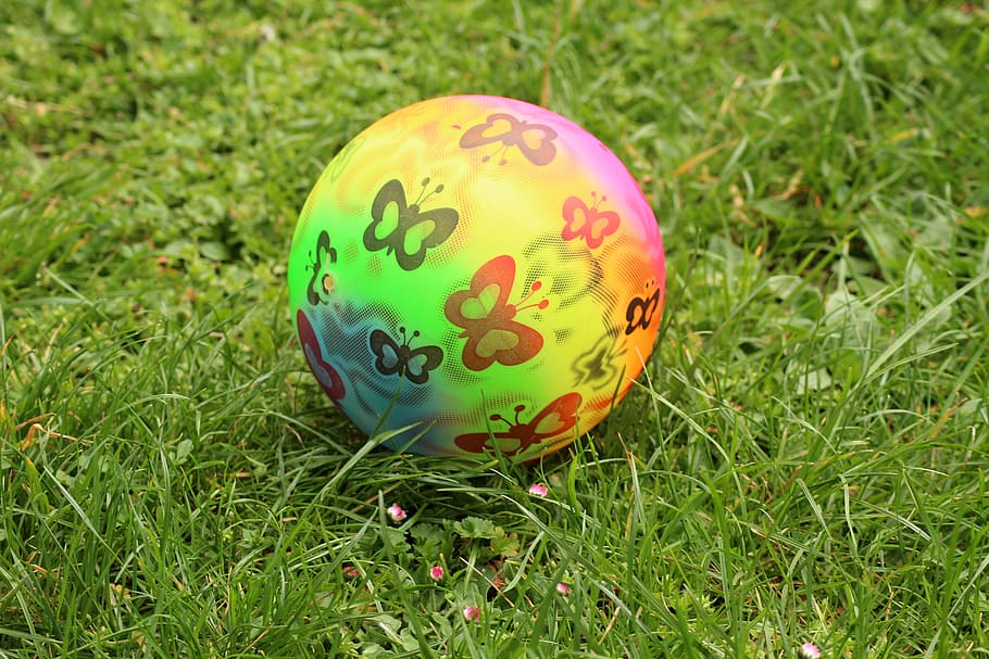 the ball, spring, color, fun, spring fun, childhood, game, sport HD wallpaper