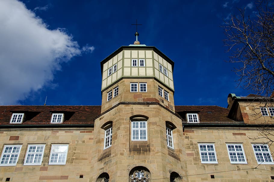 stuttgart, schloss, castle, old, tower, sky, stone, architecture HD wallpaper