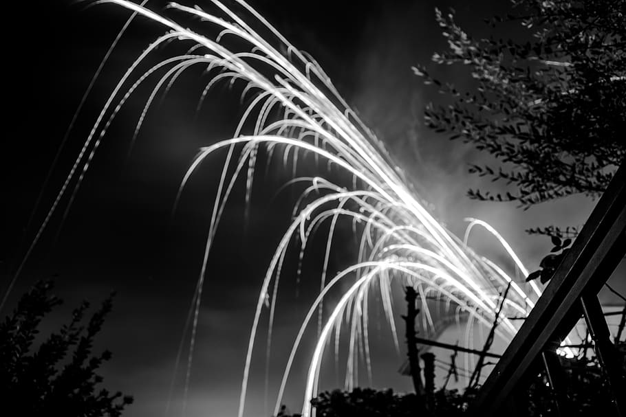 spain, ponteareas, long exposure, motion, night, illuminated HD wallpaper